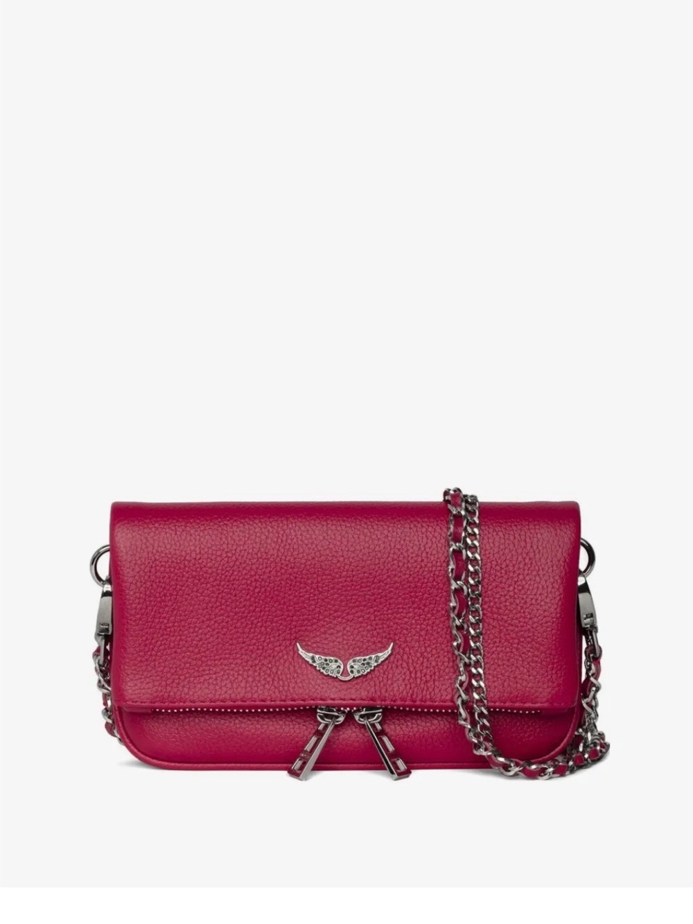 Zadig & Voltaire Rock Vintage Patent Clutch Red
